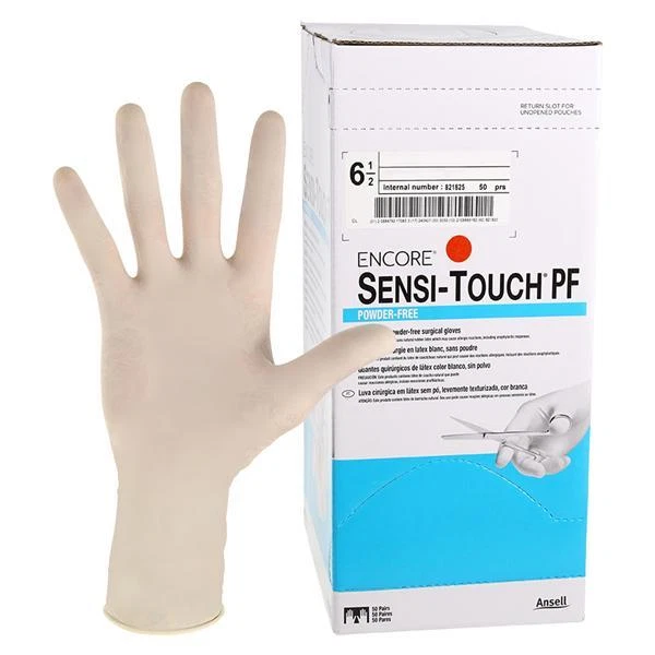 Guantes de látex estériles Ansell Perry 7823PF Sensi-Touch talla #6,5 50 pares por caja Foto 1 de 1
