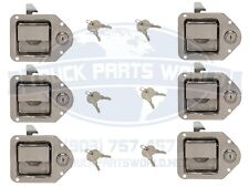 6 Trailer Paddle Door Latch Handle RV Truck Tool Box Lock Steel Key 4-3/8"3-1/4"