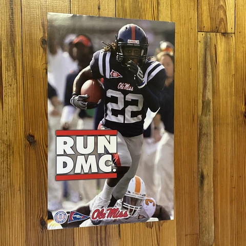 Ole Miss Rebel College Football Poster RUN DMC Dexter Mccluster 15”x 20” Cover