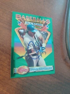 JUAN GONZALEZ 1993 Topps Finest # 116 autographed signed TEXAS RANGERS 93 SMEAR - Picture 1 of 3
