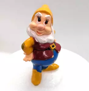 Disney Mattel Happy Snow White Seven Dwarfs 2 1/4"'' PVC Figur 1993 Vintage - Bild 1 von 11