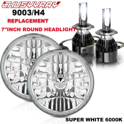 Par de faros LED redondos de 7 pulgadas haz sellado Hi&Lo para Ford Deluxe 1939-1951 Foto 1 de 4