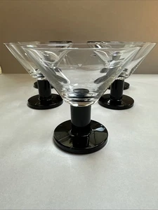   CRATE & BARREL VIVA Martini Gläser schwarz klar 5er Set - Bild 1 von 10