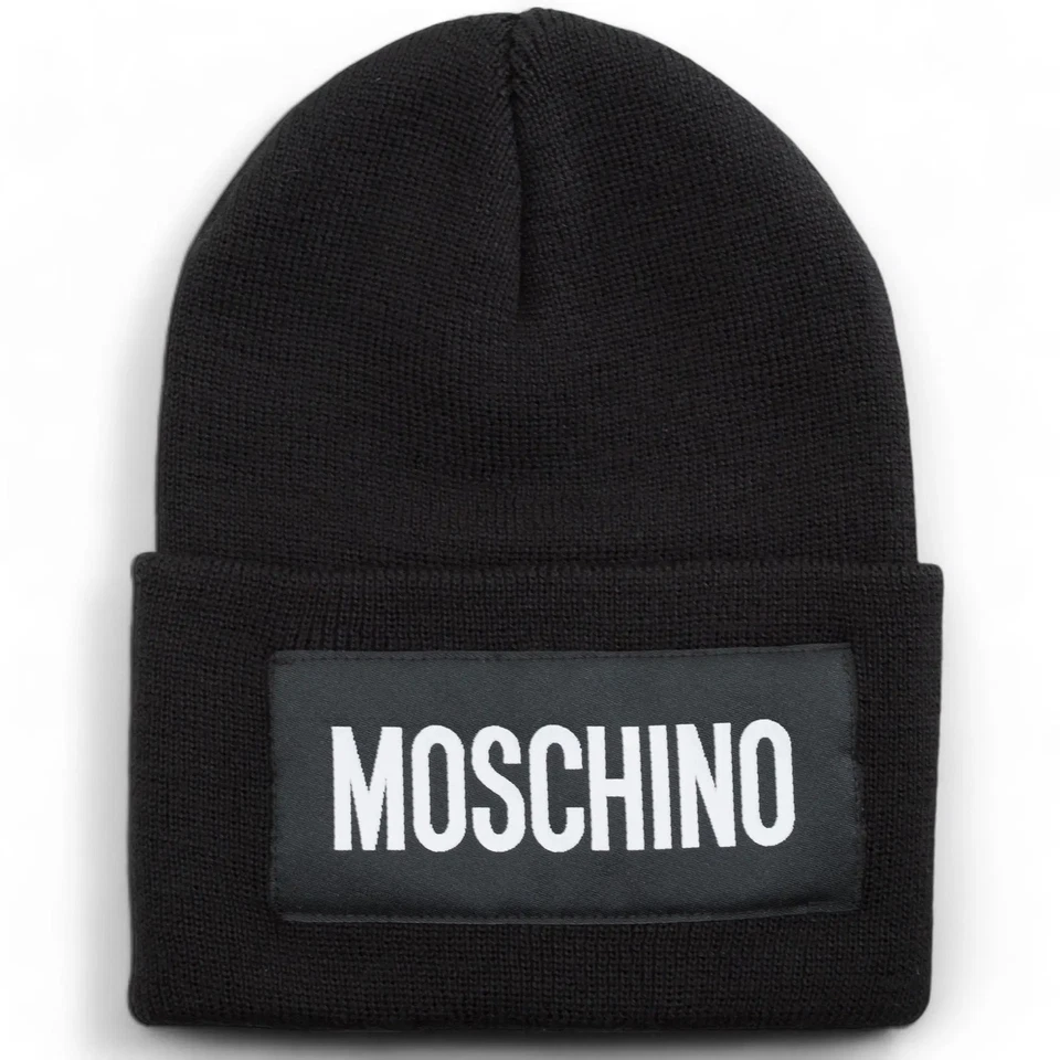 Moschino beanie nero patch logata 11039 - Immagine 1 di 1