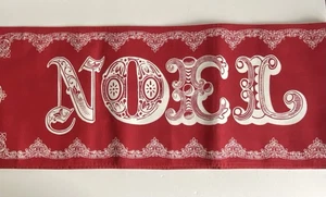 M&S NAVIDAD 'NOEL' CORREDOR DE MESA ROJO Y BLANCO 100% ALGODÓN *USADO UNA VEZ* *FESTIVO* - Imagen 1 de 8