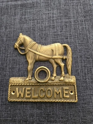 Vintage Solid Brass Horse Door Bell Cover Push Button Hardwire 1980’s - Image 1 of 2