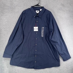 NEU Harbor Bay HB dunkelblau Langarm Herren Größe 2XLT BIG Button Down Hemd J7 - Bild 1 von 5