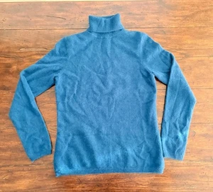 Suéter Charter Club para mujer S cachemir cuello alto manga larga verde azulado - Imagen 1 de 7