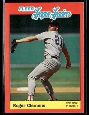 1989 Fleer League Leaders #5 Roger Clemens Baseball Card 2701E - Image 1 of 2
