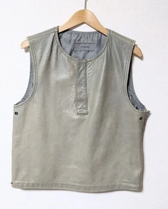 Rare 90s Vintage ABAHOUSE Leather Vest FREE Pullover Japanese Les Vis a Bois - Picture 1 of 5