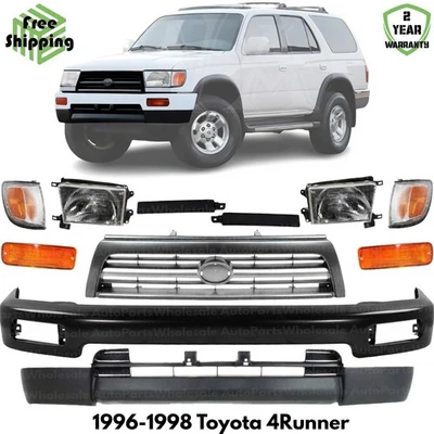 Front Bumper Paintable Steel & Grille Assembly Kit For 1996-1998 Toyota 4Runner Foto 1 de 4
