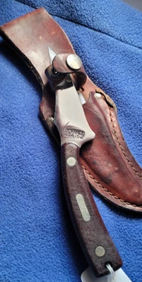 Vintage Used Schrade # 152 Old Timer Hunting Knife Leather Case - Image 1 of 2