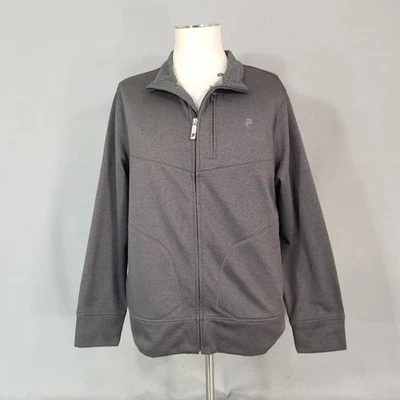 Fila Track Running Chaqueta Hombre Grande Gris Cremallera Completa Polar Bolsillo Seguridad Foto 1 de 4