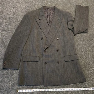 Cerruti 1881 Mens Double Breasted Jacket Grey Wool L/XL Vintage - Picture 1 of 8