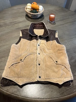 AWH-SOME Vintage On Brand, Reversible Med/Lg Tan Corduroy & Brown Vest SEE PICS￼ - Image 1 of 4