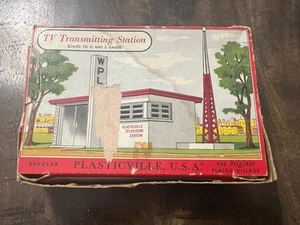 Vintage Plasticville TV Transmitting Station In Box 1618-100, Minor Damage - Picture 1 of 7