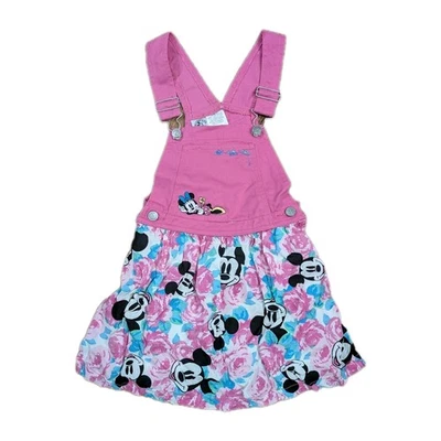 DE COLECCIÓN Mickey & Co Falda Mono Jersey Rosa Denim Bordado Minnie Talla 6 Foto 1 de 4