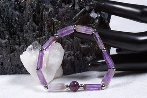 Edelstein Armband aus Amethyst | Rechteck Armband - Bild 1 von 2