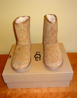 New Girl's UGG Australia Chestnut Graphic Stitch Boots in size 3, s/n 1112383K - Image 1 of 4