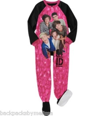 ONE DIRECTION Pajamas NEW Girl's 6/6x Zip-Up Footie Fleece FOOTED Pjs Liam Payne - Image 1 of 3