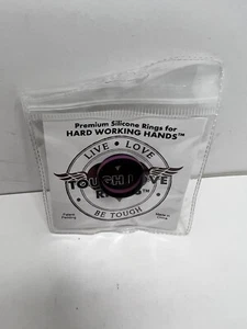 BLACK/THIN PINK LINE - TOUGH LOVE Silicone Wedding Ring - Size 9 - Picture 1 of 5