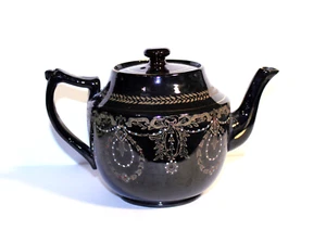 Vintage Stoneware Teapot, Brown Raised Paint Teapot, Made in England - Picture 1 of 9