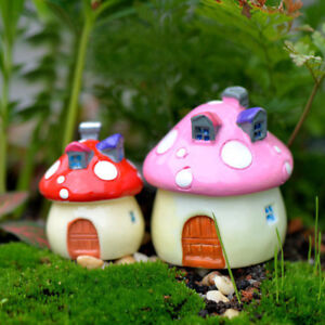 Resin Crafts Miniature Mushroom House Garden Decoration Micro Landscape Bonsai