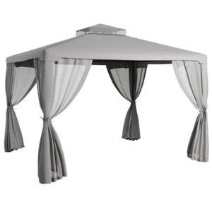 9.6'x11.6' Steel Frame Patio Gazebo Outdoor Canopy Shelter w/2-Tier Roof&Netting - Picture 1 of 10