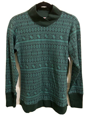 Columbia Suéter Holly Peak Jacquard Nórdico Manga Larga Top Camisa Verde Mediana Foto 1 de 4
