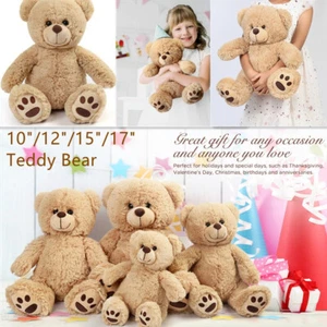 Brown Plush Teddy Bear Stuffed Animal Soft Plushies Girl Kids Christmas Gift Toy - Picture 1 of 8