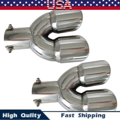 Para GMC Sierra 1500 6.2L Par 2.5" ID 3.5" OD Doble Punta de Escape Punta de Tubo de Escape Foto 1 de 4