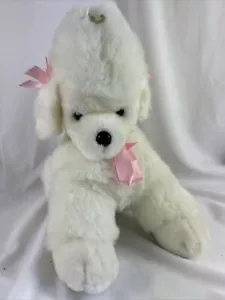 Juguete de peluche de peluche de 12"" KB caniche blanco para perro vintage años 80 - Imagen 1 de 6