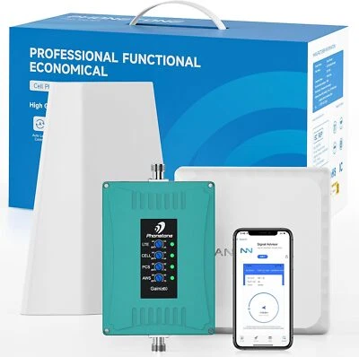 5G 4G Cell Phone Signal Booster 700/850/1700/1900MHz Band 12/17/13/5/2/4/66 Kit - Image 1 of 4