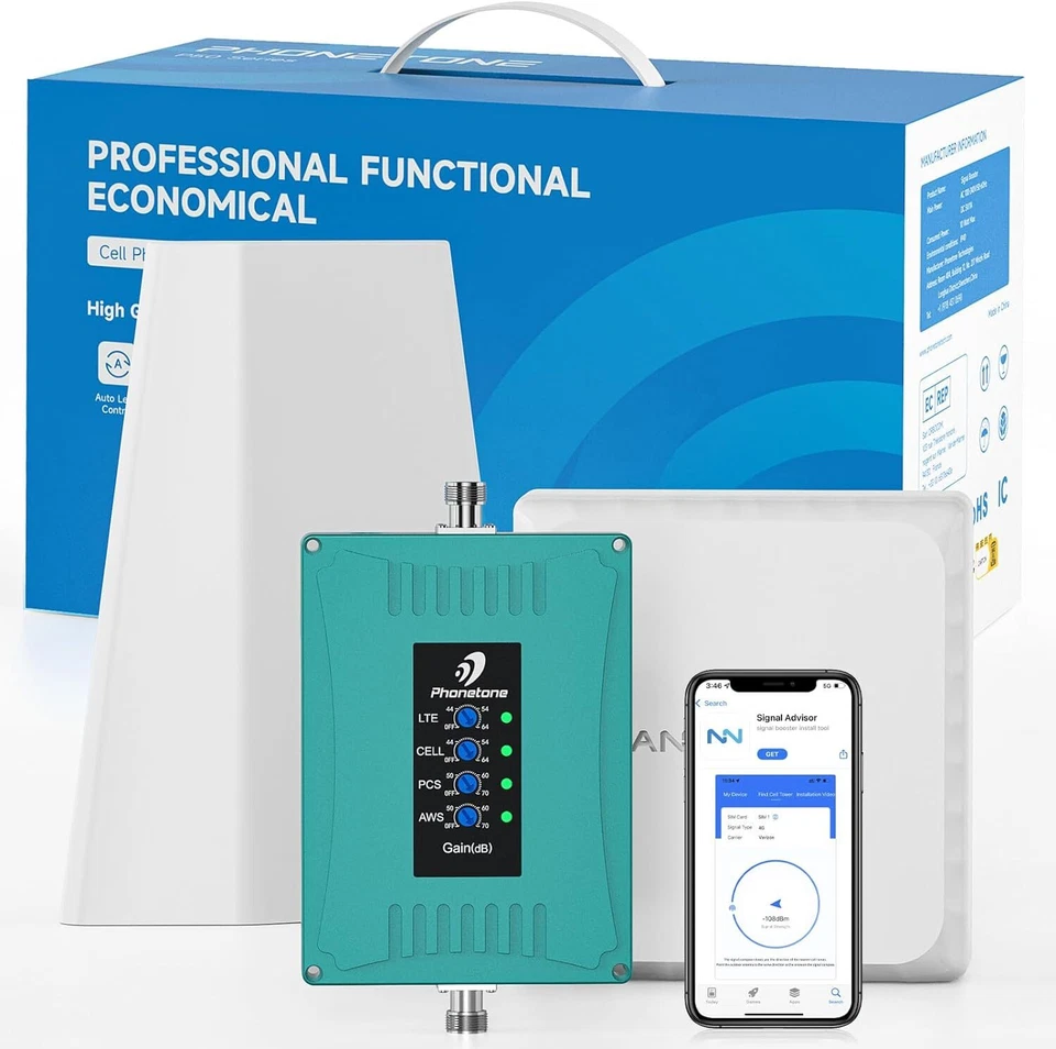 5G 4G Cell Phone Signal Booster 700/850/1700/1900MHz Band 12/17/13/5/2/4/66 Kit - Image 1 of 4