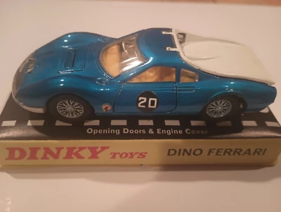 VINTAGE DINKY TOYS- DINO FERRARI #216- BLUE- NEW IN CASE & ATTACHED TO BASE CARD - Image 1 of 2