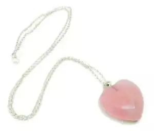 Rose Quartz Heart Pendant Necklace Crystal Love Gemstone Spiritual Jewellery - Picture 1 of 14