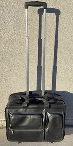 McKlein Reise Leder Laptop rollende Aktentasche schwarz Koffer Gepäck - Bild 1 von 19