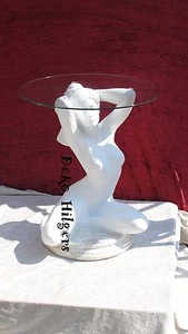 Tisch Frau Akt Figur Glas Couchtisch Beistelltisch Dekoration Deko Skulptur F1G - Picture 1 of 3