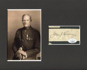 General John J. Pershing Black Jack WWI Army Signed Autograph Photo Display JSA - Picture 1 of 2