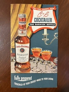 Folleto publicitario original vintage de cóctel Crosse & Blackwell años 40 50 MCM - Imagen 1 de 5