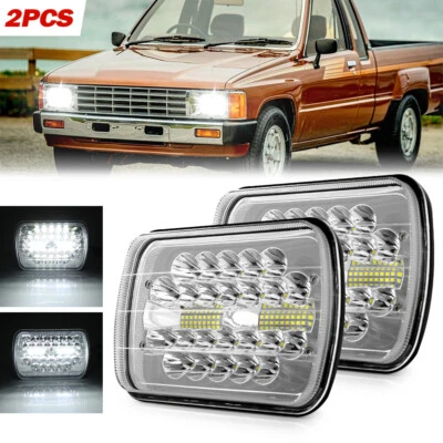 Faros LED halo Hi-Lo de 7x6" 5x7" para camioneta Toyota/4Runner/MR2/240SX/D21 2 piezas Foto 1 de 4