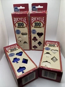 Bicycle Poker Chips 4 Packs of 100 - 1 Red, 2 Ivory, & 1 Blue Plastic Casino Col - Picture 1 of 2