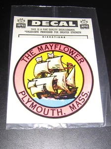 Vintage Aufkleber Reise Souvenirs Auto Gepäck Mayflower Plymouth Masse. - Bild 1 von 1