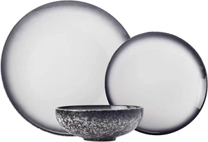 Maxwell & Williams Caviar Granite Dinner Set 12pc Gift Boxed,White - Picture 1 of 5