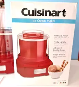 Cuisinart 1.5 Quart Ice Cream Frozen Yogurt Sorbet Maker In Red Ice-21 Series NC - Picture 1 of 11