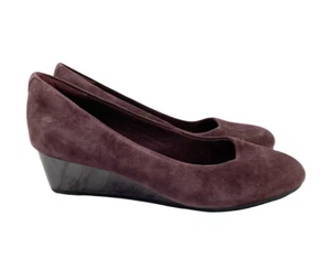 Collection by Clarks donna 7,5 prugna viola pelle scamosciata tacchi slip on comfort - Foto 1 di 11