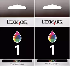 New Genuine Lexmark 1 2PK Ink Cartridges Box X Series X2350 Z Series Z730 - Picture 1 of 3