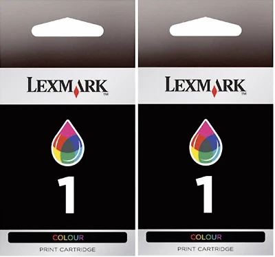 New Genuine Lexmark 1 2PK Ink Cartridges Box X Series X2350  Z Series Z730 - Image 1 of 3