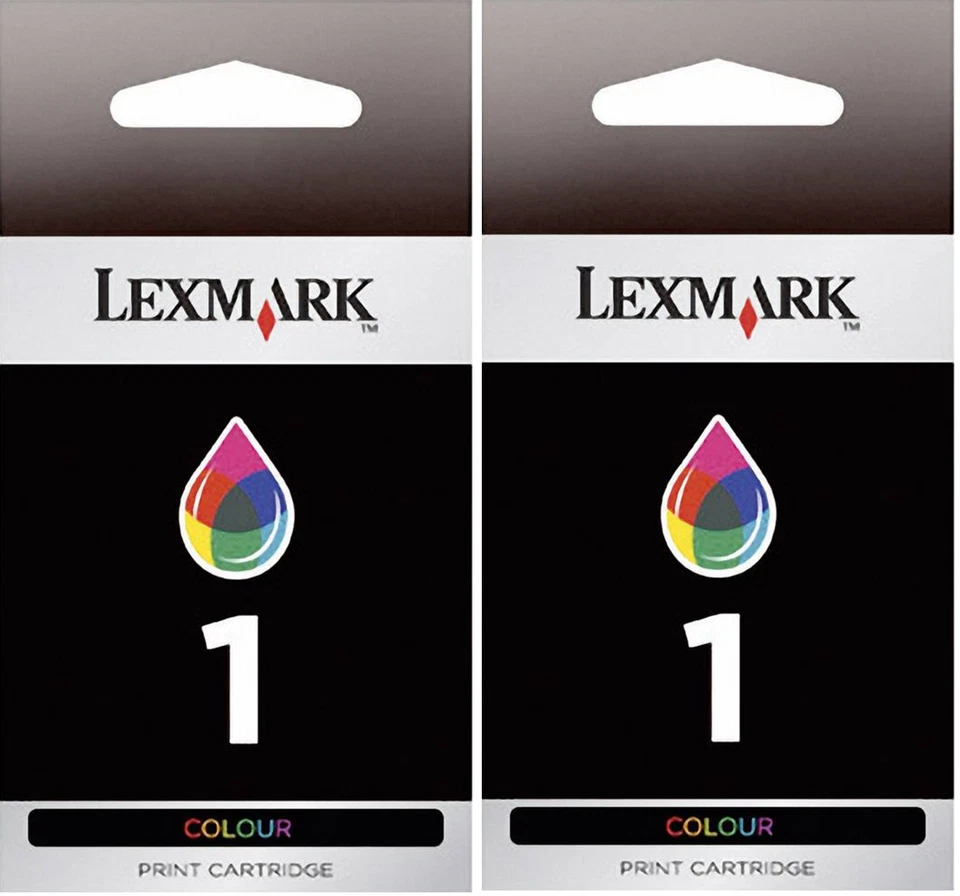 New Genuine Lexmark 1 2PK Ink Cartridges Box X Series X2350  Z Series Z730 - Image 1 of 3