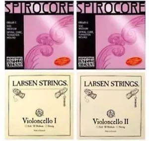 Cello Strings 4/4 Set Larsen Medium A+D, Spirocore Tungsten G+C - Picture 1 of 1